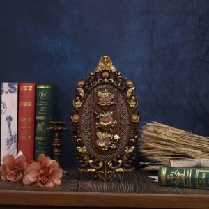 Religious Three Saints Heart Solid Wood Carved Wall Hanging Art - Beautiful Home Decor Piece