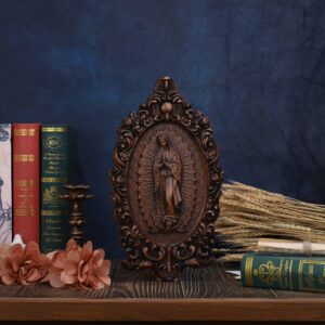 Blessed Our Lady plaque Wooden Carved Christian Virgin Mary Icon Wall Hanging Art Work from solid wood